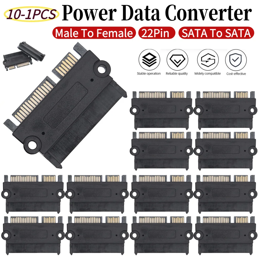 SATA Male To Female Power Data Converter 22Pin 7+15 Male To Female SATA To SATA Converter SATA To SATA Adapter