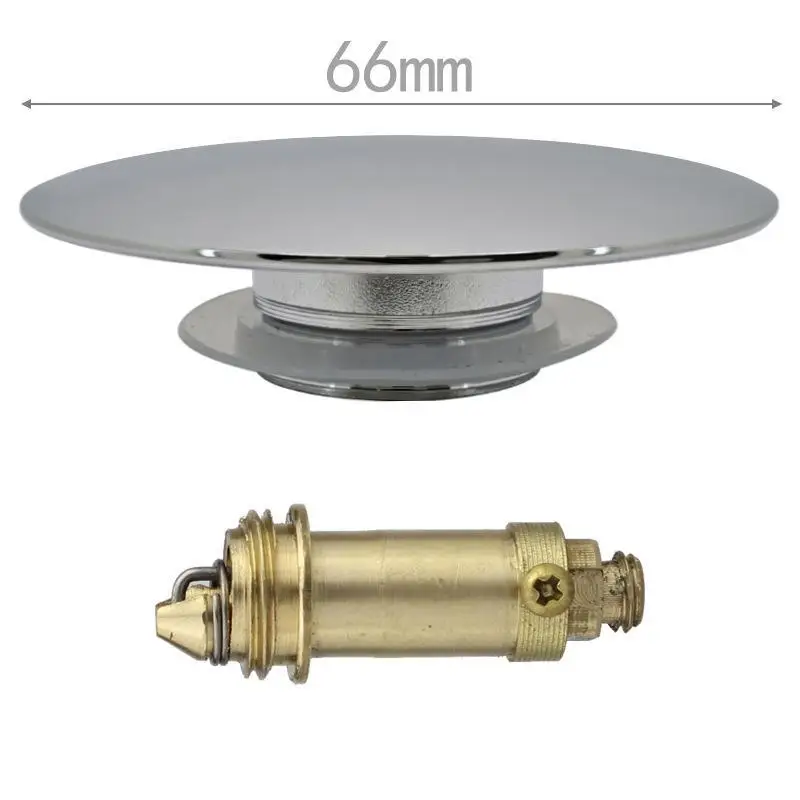 66mm Sink PopUp Drain Brass Core Stopper Stainless Steel Cover For Bathroom Basin Outlet Replacement Accessory