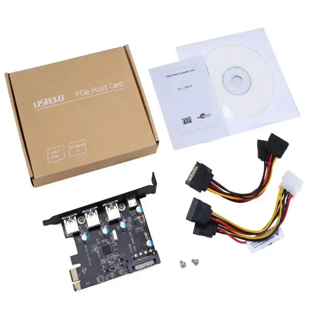PCI Express Card to 3 PORTS USB 3.0 1 PORT USB3.1 Type C Internal USB 3.0 20PIN  4 Ports USB HUB pcie to Type-c Converter Card