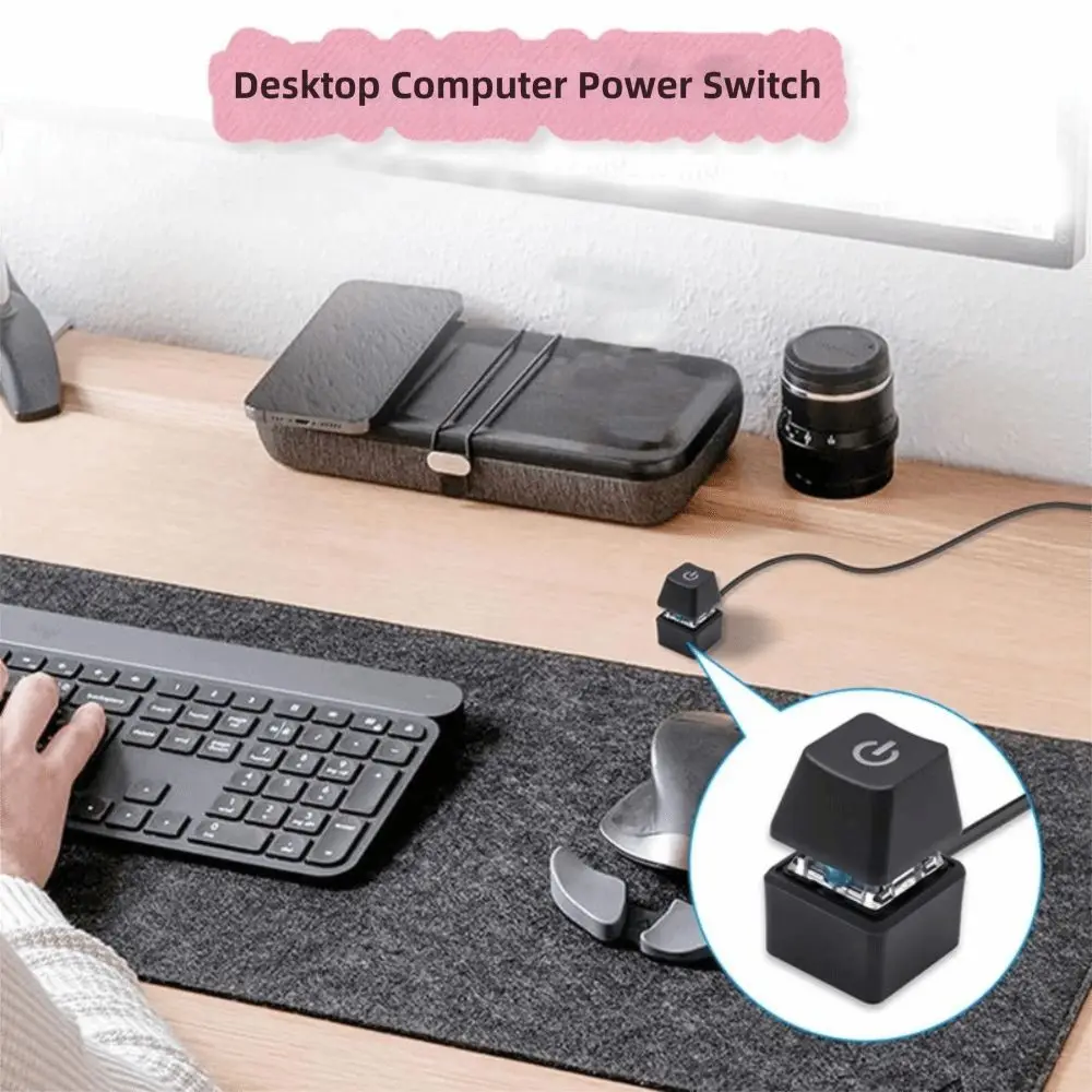 LED Indicator Desktop External Switch Push Button 1.8M Cable External Power Button Extension Cable PC Power Switch