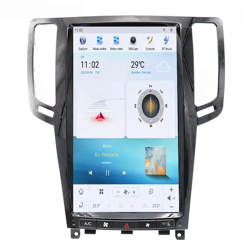 

13.6 Inch Android Car Radio for Infiniti G37 G35 G25 G37S 2007-2013 for Tesla Style Car Multimedia Player Wireless Carplay 4G