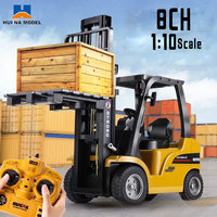 Huina 677 1:10 Remote Control Forklift  8-channel Excavator Semi-Alloy Version  Large Remote Control Engineering Car Toy