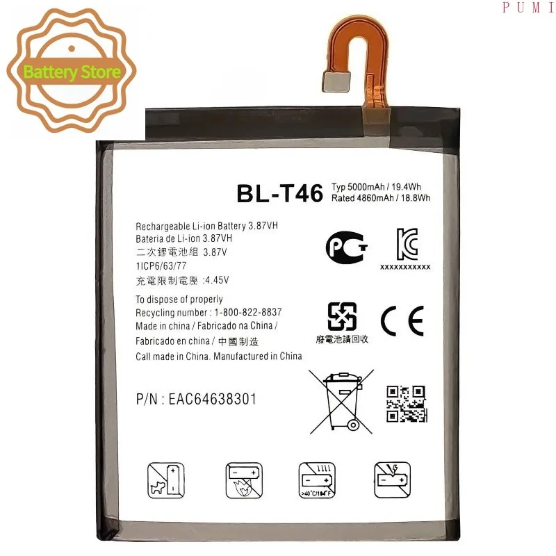 Newest high-quality BL-T46 Battery For LG V60 ThinQ 5G LMV600VM V600VM V600QM5 BL T46 Mobile phone Batteries 5000mAh