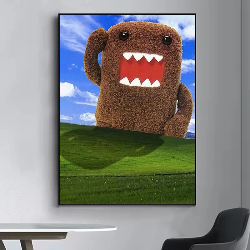 

Modern Wall Pictures for Living Room Decor Man Domo-Kun Cute Poster Bedroom Decoration Decorative Posters Classroom Decorations