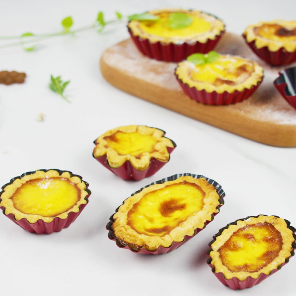 

3 pcs Egg Tart Mold Reusable Tartlets Pans Muffin Baking Cup Metal Cups Cupcake Nonstick Easy Demold Small Cakes Pies Cheese