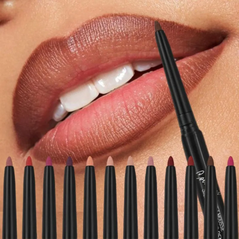Nude Velvet Matte Lipstick Długotrwała wodoodporna, nieprzywierająca pomadka do ust Cup Lip Glaze Lips Liner Pencil Woman Cosmetics