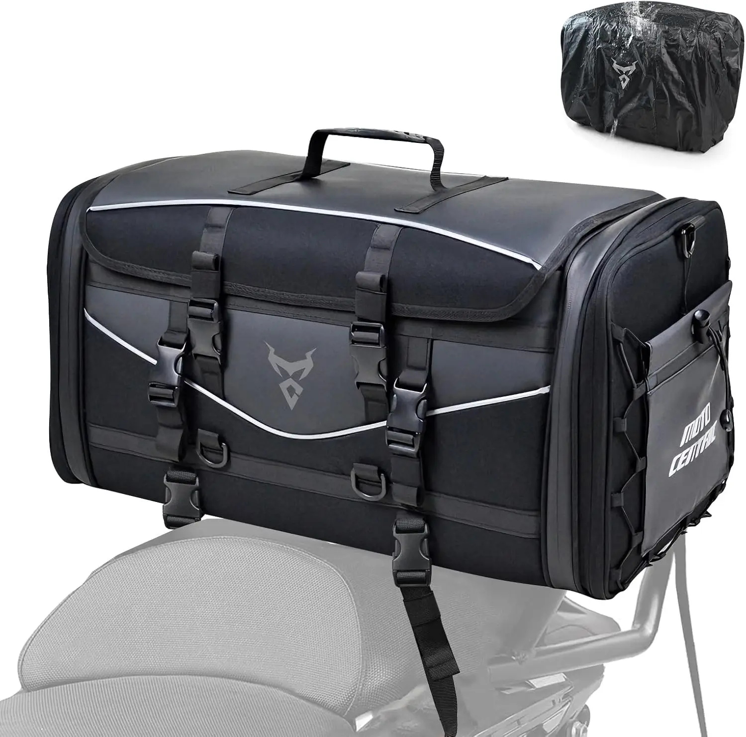 

Расширяемая мотоциклетная сумка на заднее сиденье 55-70 л, большая вместимость, водонепроницаемая, для путешествий, с чехлом от дождя
