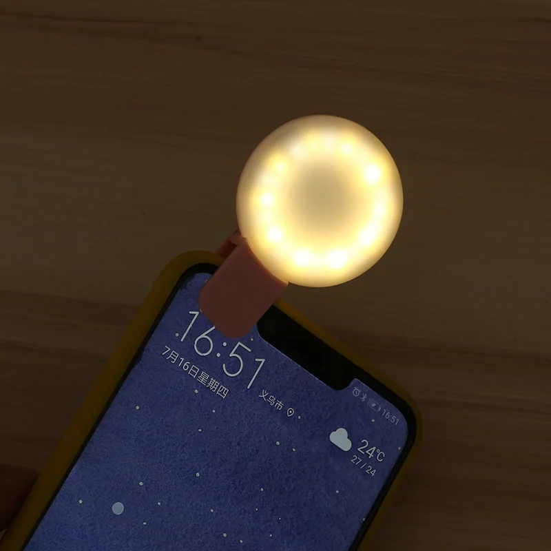 Smartphone Light Mobile Phone Selfie Ring Lens 3-level Brightness Portable Chargeing Fill Light Lamp Clip-on For Iphone Samsung