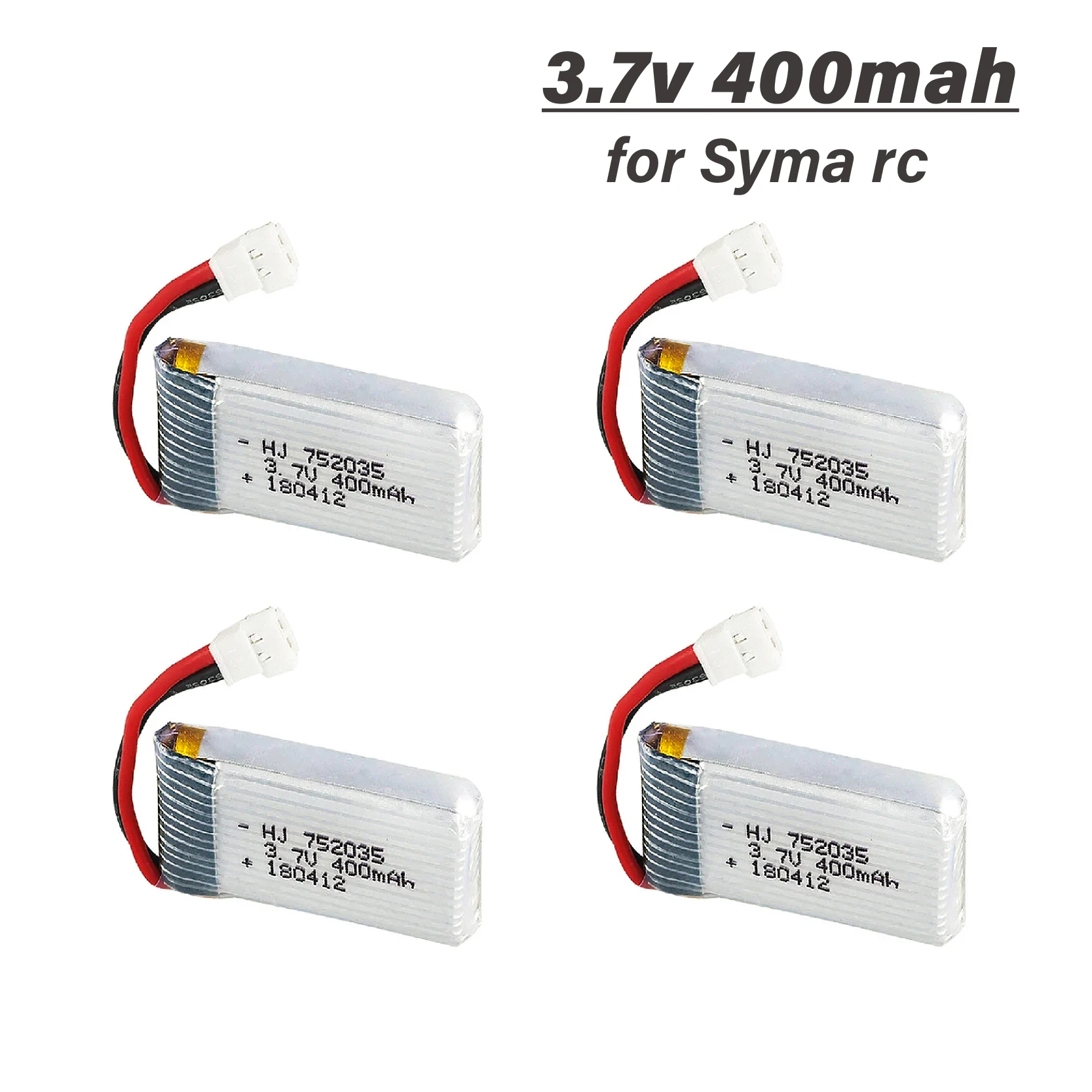 Аккумулятор Wltoys K124 RC Lipo 400 мАч для Syma X5 X5C X5C-1 X5SC X5SW X5S, запасные части для радиоуправляемого дрона, перезаряжаемый аккумулятор 3,7 в