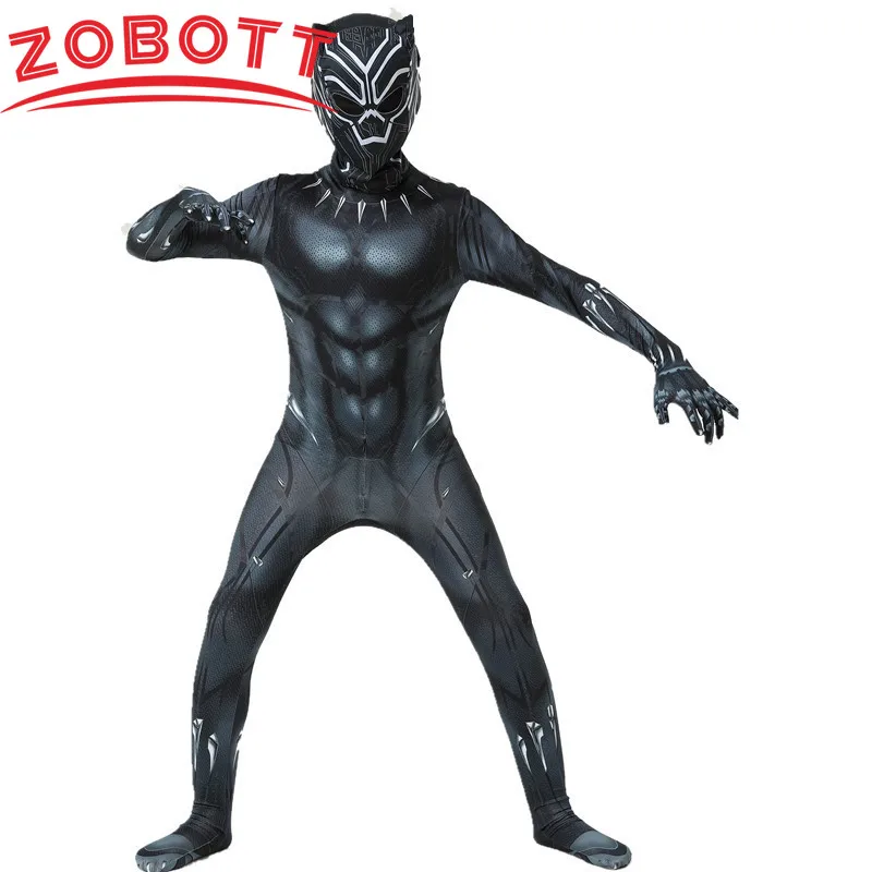 Anime Superhero Black Kids Panther Men Boys tute per adulti bambini Panther Cosplay Costume di Halloween body Dress Up New