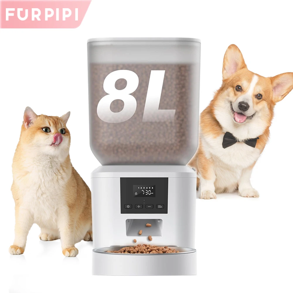 270.51oz Automatic Dog Feeder with Key Control Furpipi Manufacture User-Friendly Time Setting Food Feeder Dispenser for Dog Cat