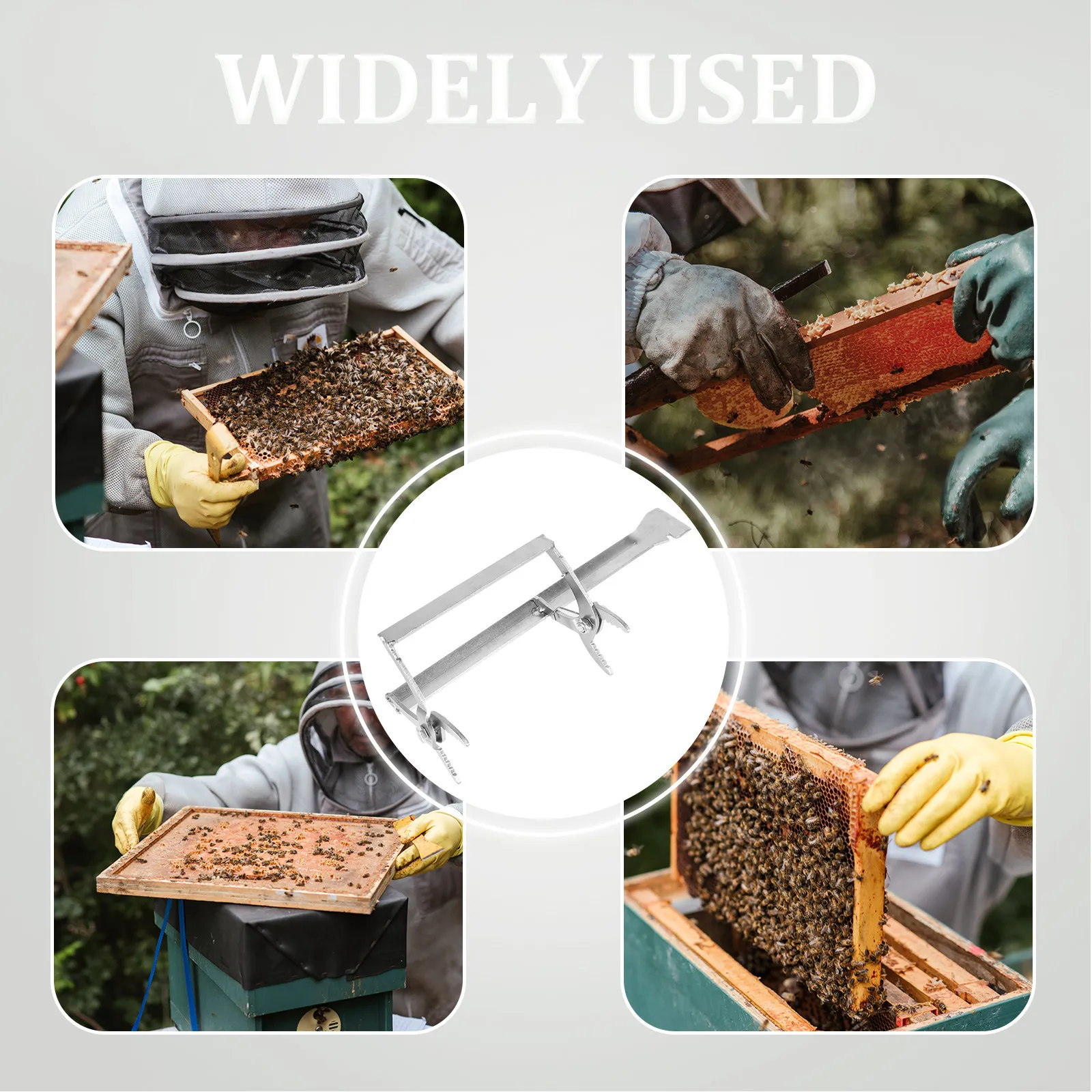 Heavy Duty Metal Beehive Frame Holder Beekeeping Frame Lifter Tool for Secure Grip on Sticky Frames Protects Bees Efficient Hive