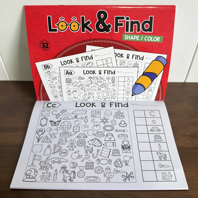 Children/adults Drawing Toy Book, Search for Hidden Items Fun Search Game, A-Z Letter Search, Coloring Activity Book