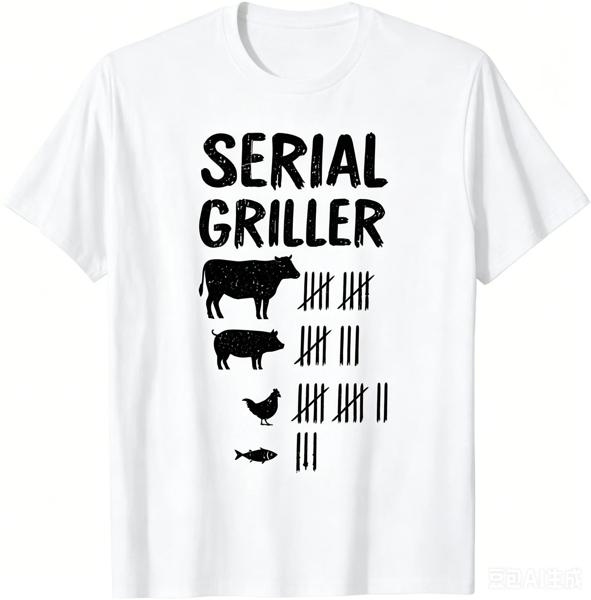 Serial Griller Funny BBQ Graphic T-Shirt Retro Barbecue Lover Streetwear Tee Grilling Dad Gift Tops for Men Woman Summer Shirt