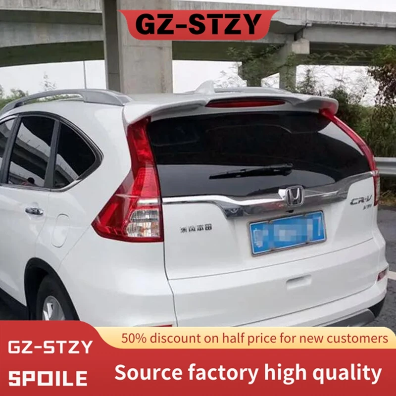 Spoiler For Honda CRV CR-V 2012 - 2016 Rear Trunk Lid Spoiler ABS Material rear wing spoiler Automobile Decoration With Colour