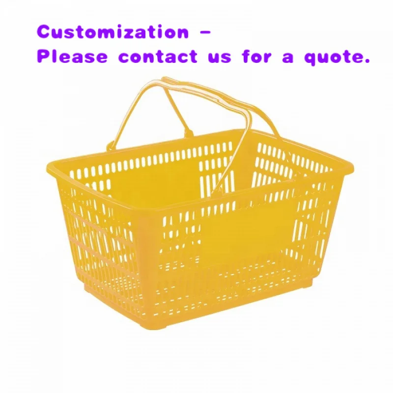 custom.Plastic Supermarket Shopping Baskets with Handles Customized & Colors 25kg Capacity Highbright