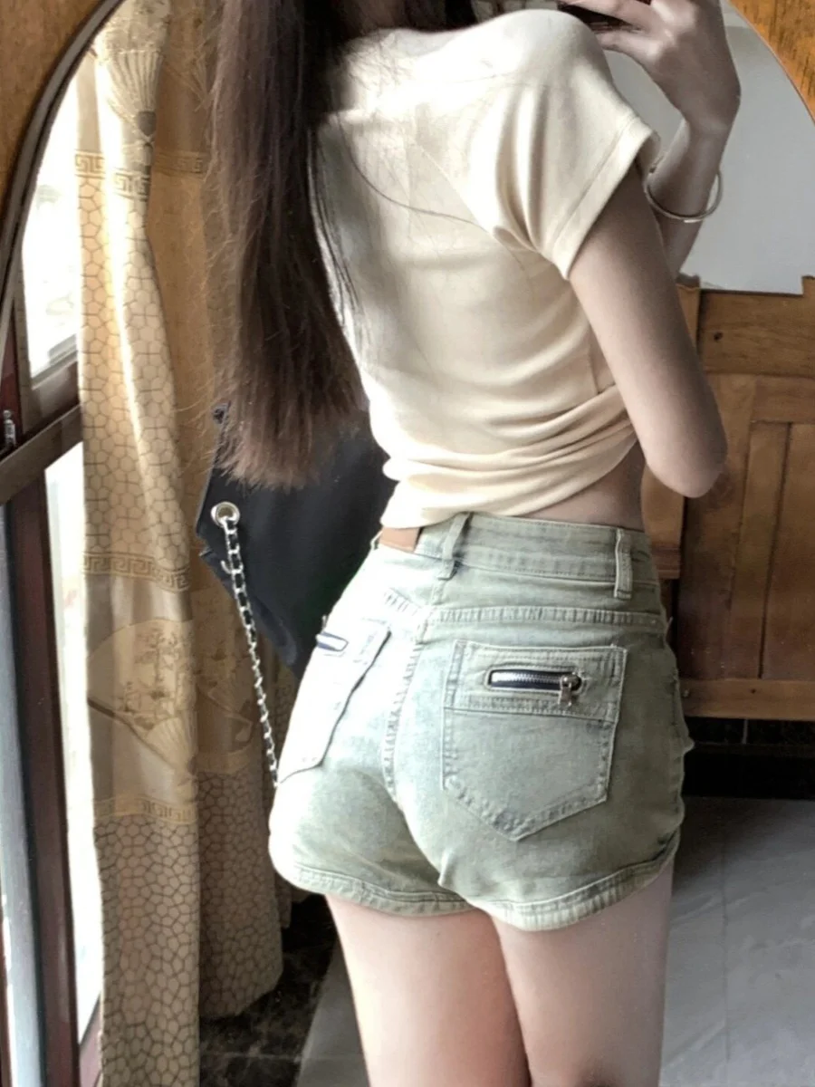 

plus Size Women's High Waist Denim Shorts Summer 2024 Slimming Thin A-Line Hot Pants Trendy Girls Short Jeans Casual Shorts