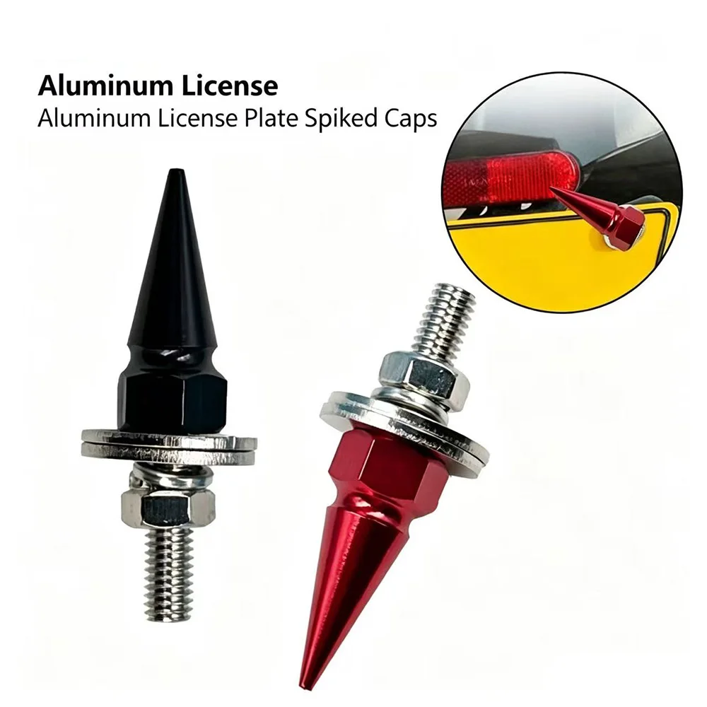 M6 Threaded Spike Aluminum License Plate Bolts Motorcycle Mod Fasteners With Washers Fit Fender Bumper Engine Decor Screws