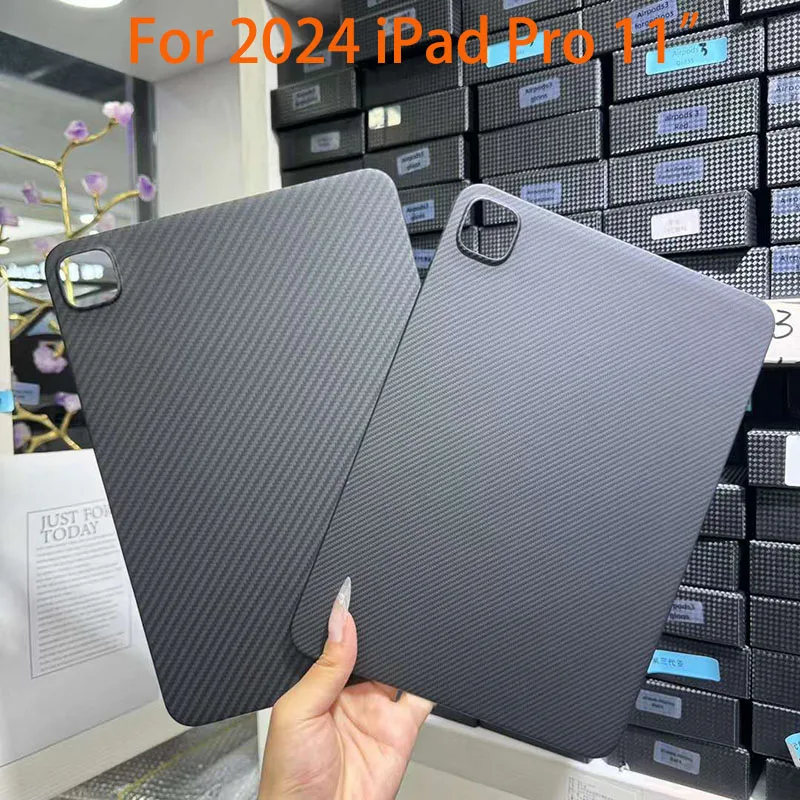 

Case for Apple iPad Pro 11 Inch 2024 Ultrathin Real Carbon Fiber Aramid Anti-explosion Tablet Protective Cover Protection Shell