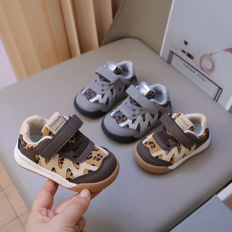 Children's Sneakers Kids Fashion Leopard Print Non-slip Casual Tennis Shoes Boys Girls Ergonomics Sneakers Toddler Outdoor Shoes