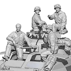 1/35 Scale Resin Figure Assembled Model Kit Historical Military US Tank Crew 4 People Unassembled and Unpainted Free Shipping