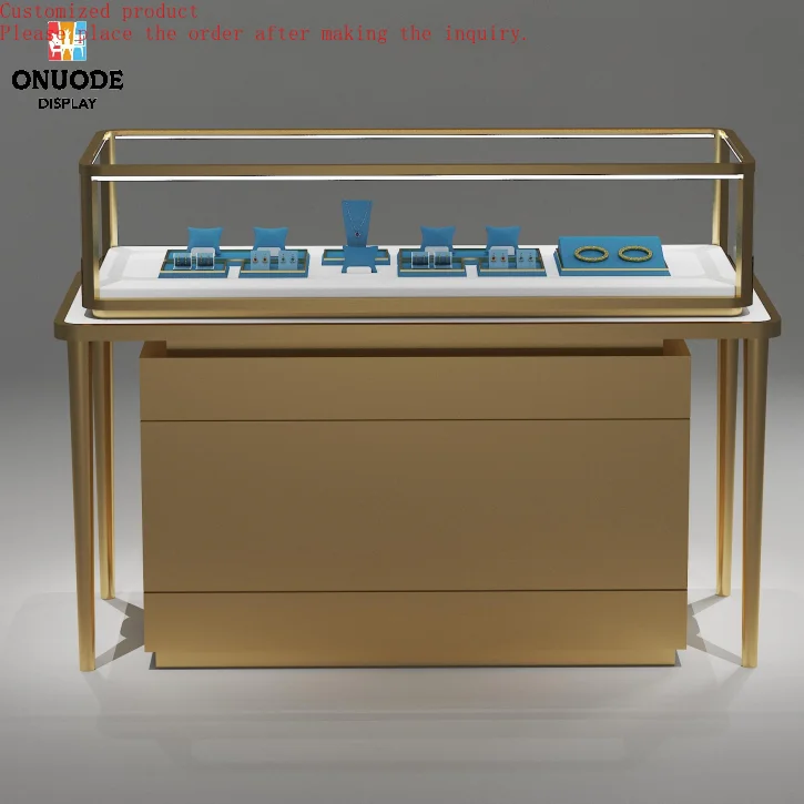 

Custom.Custom LED Lighted Display Counter Lockable Illuminated Showcase for Jewelry Watch Shop Furniture Customizable Shop Displ