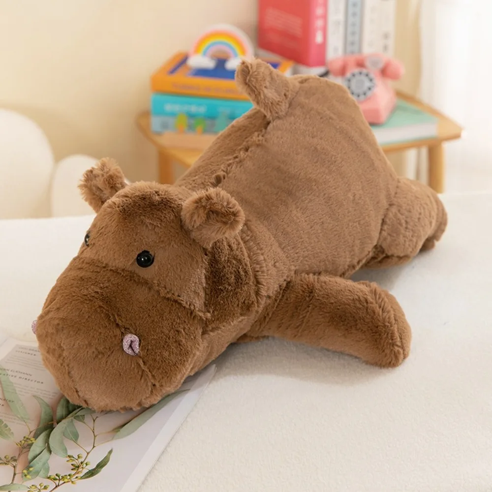 EWdeng-Peluche Hippopotame Marron pour Bébé, Animal Doux, Dessin Animé, Beurre Hipryotame, Décoration de la Maison, Cadeaux de Noël, Nouveau