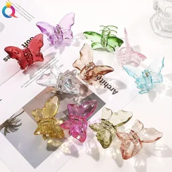 Transparent Butterfly Hairpin Korean Style Girl Colorful Acrylic Shark Clip on The Back of The Head and Versatile Cute Headwear