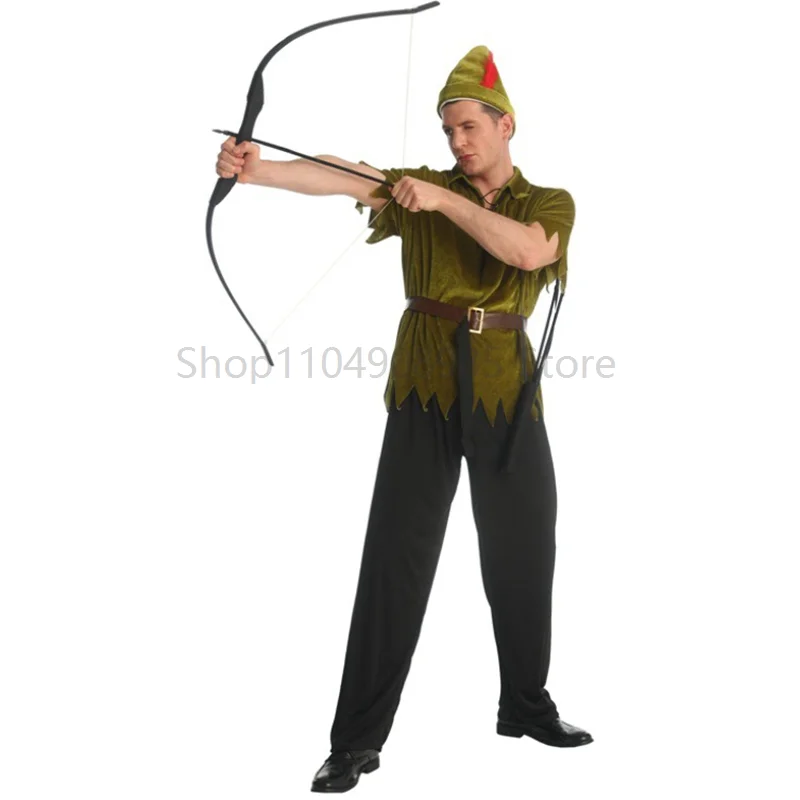 

2025 New Arrival Movie Cartoon Adult Green Elf warrior archer Fancy Dress Up Men stage performance Costume