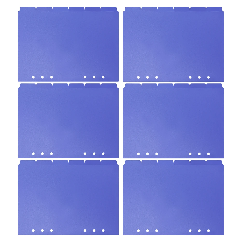 6 Pcs A5 Notebook Separator Pages PP Dividers Binder Planner Journal Inserts Accessories