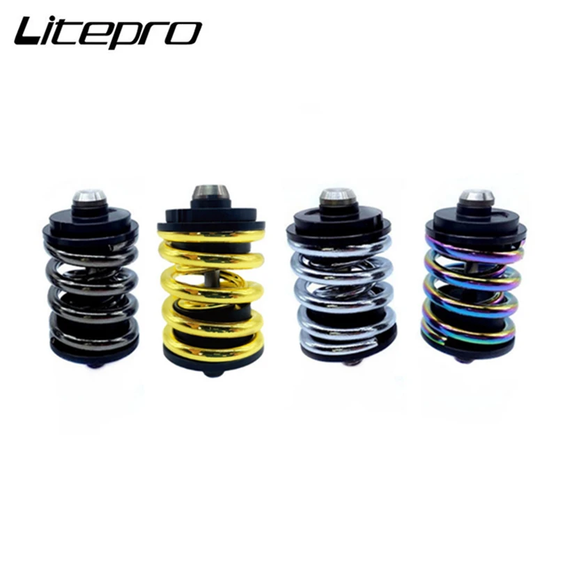 Litepro-Folding Bicycle Rear Shock Absorber, Titanium Shaft, Double Shock Absorber, BMX, Brompton