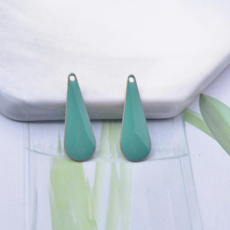 30 Stück Kupfer-Emaille Wassertropfen-Anhänger Beidseitig Emailliert Anhänger DIY Schmuck Ohrring Herstellung – Detail 2