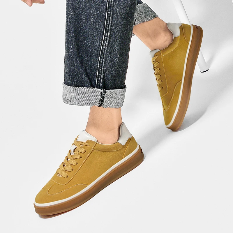 

Classic Retro Style Cow Suede Men's Casual Board Shoes Brand Comfort Travel Commuting Shoes Quality Sole Anti Slip Sports Shoes