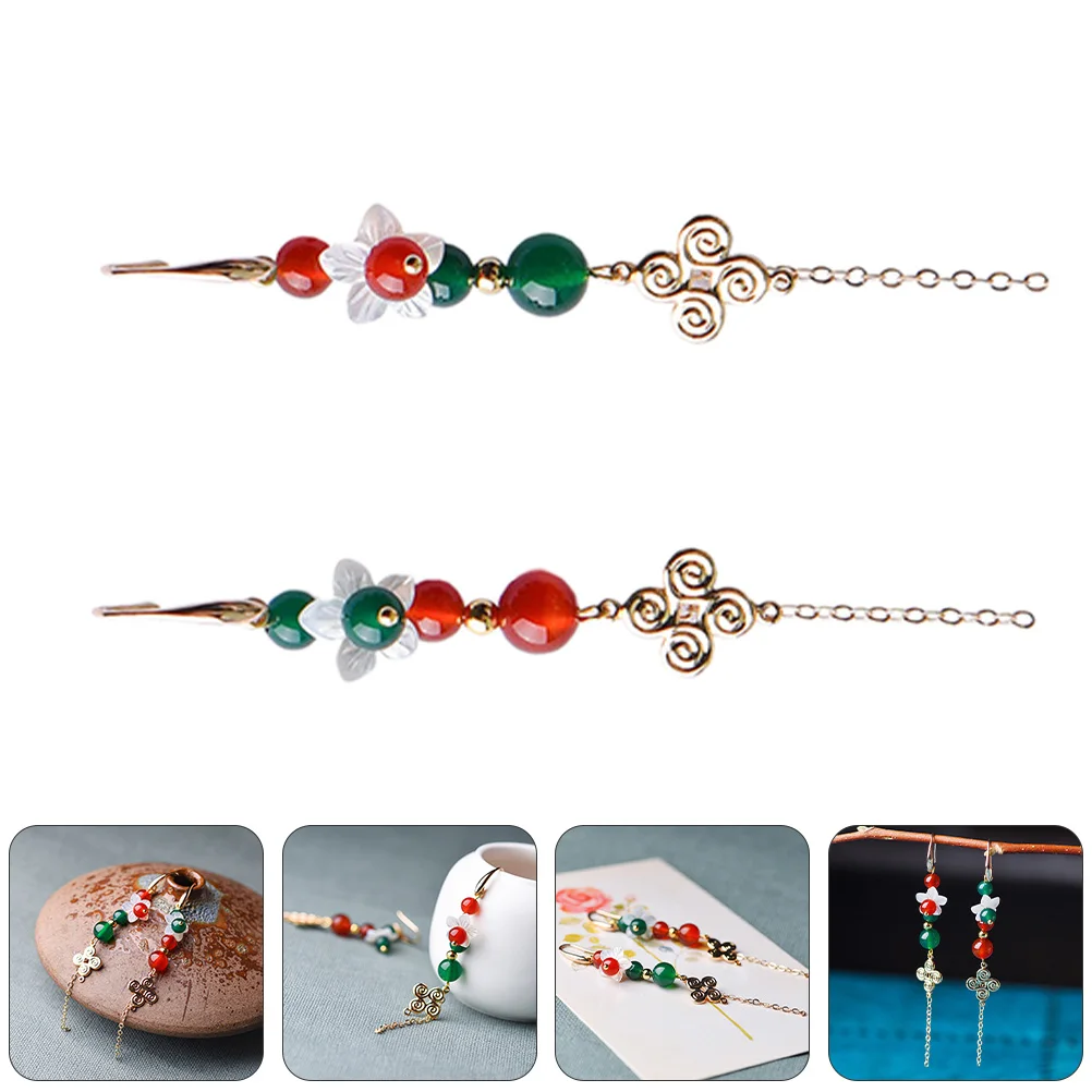 

Asymmetrical Earrings Women Ear Decor Style Dangle Elegant Ear Drop Women Long Chinese Earrings Jewelry Accessories