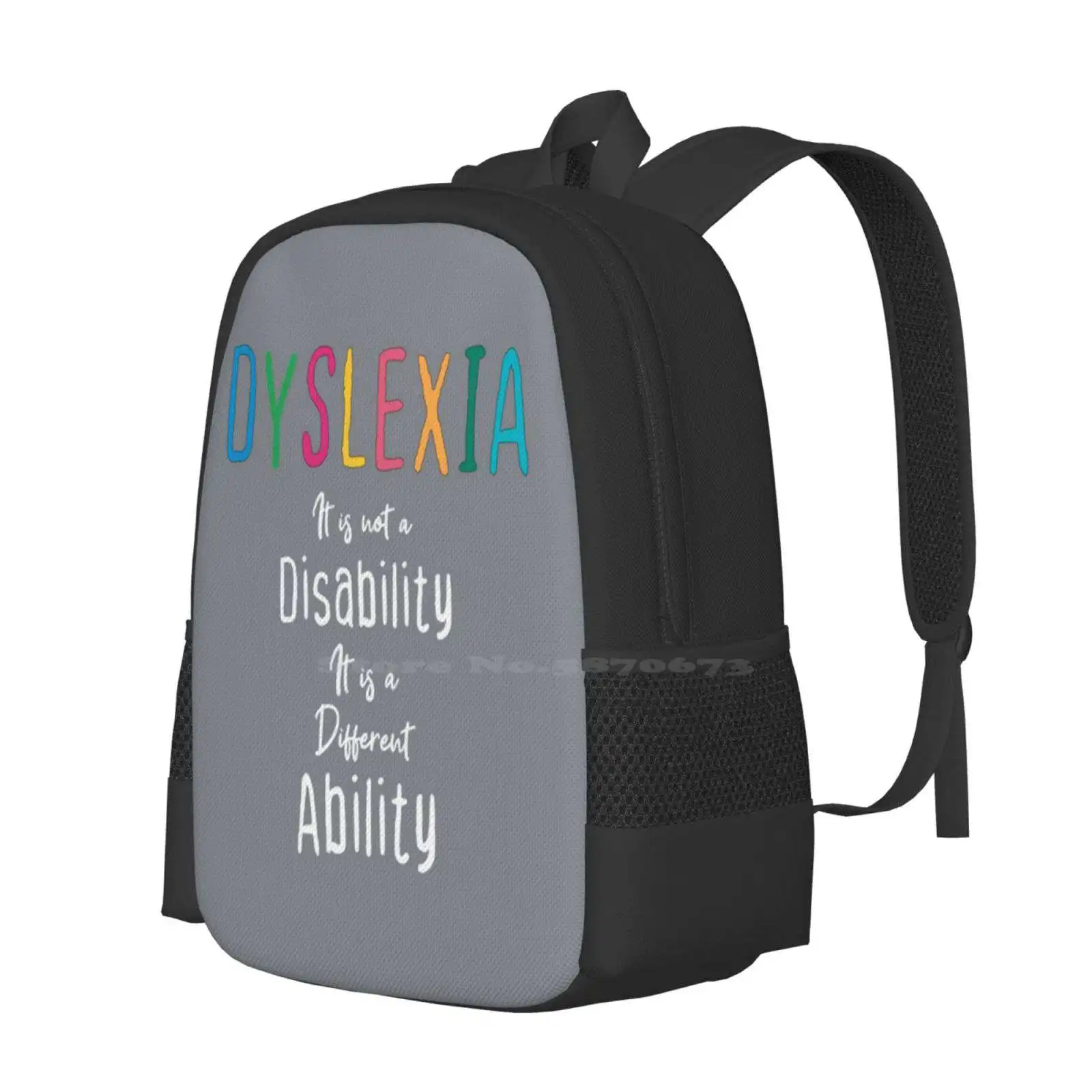 It _ Amp _ 39 _ S Not A Disability It _ Amp _ S A Different Ability Shirt-World Dyslexia Awareness Day Backpack For Student