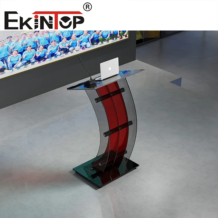 

Ekintop Custom Red Church Pulpit Plexiglass Podium Stand Glass Pulpit For Church