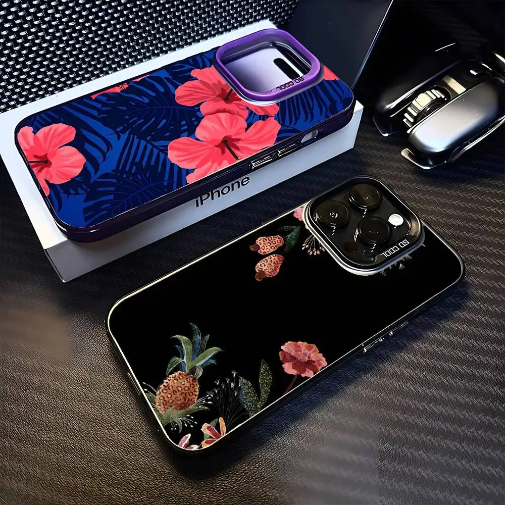 

Dark-Night-Flowers Phone Case For iPhone17,16,15,14,13,12,11 Plus,Pro Max Purple Matte Shockproof Cover