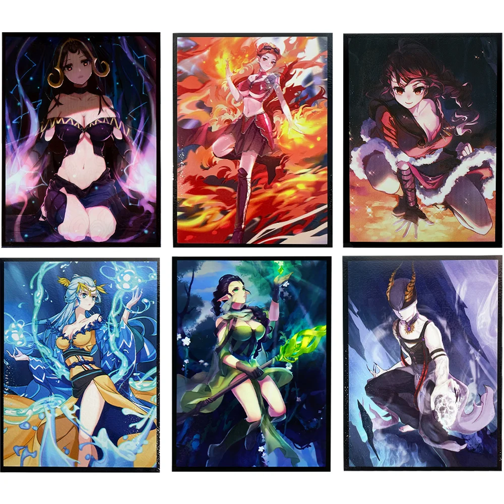 50PCS 66x91mm Art Character Card Sleeves Trading Card Protector Compatible With MGT/PKP /TCG /TCG Game Card Collection Enthusias