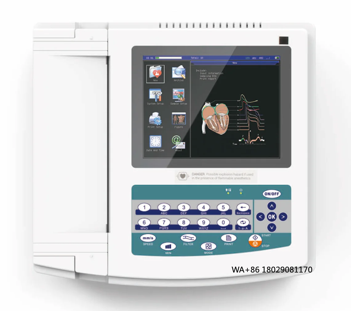 Electrocardiography Equipment Full Digital Portable for Animal or Pet 12 Channel  Veterinary