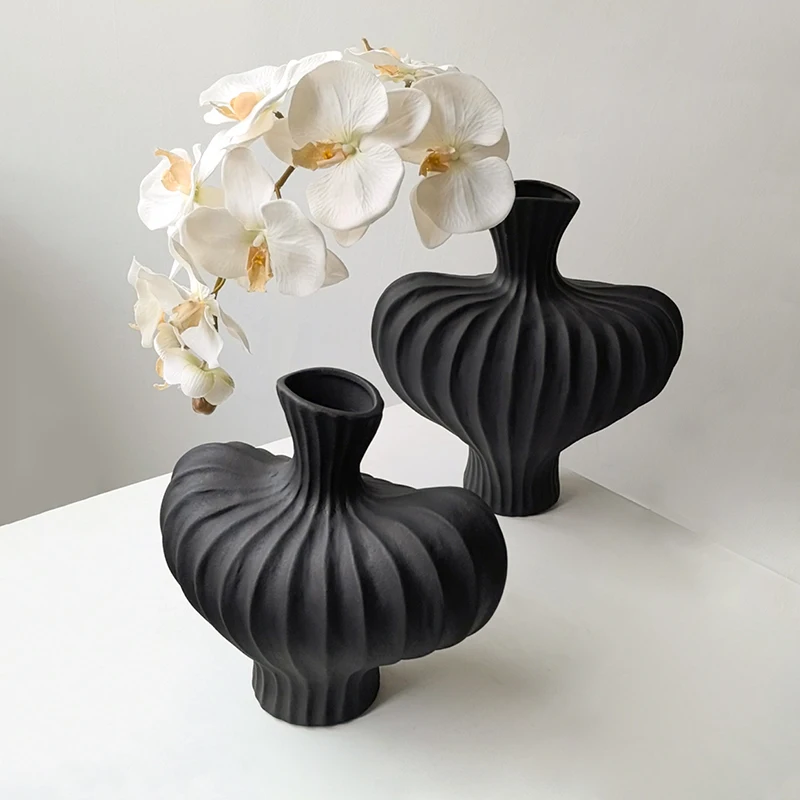 Ceramic Floor Vase, French Style & Wabi-Sabi Aesthetic, Irregular Shape, INS Luxury Design, for Home Living Room Decoration, Tab