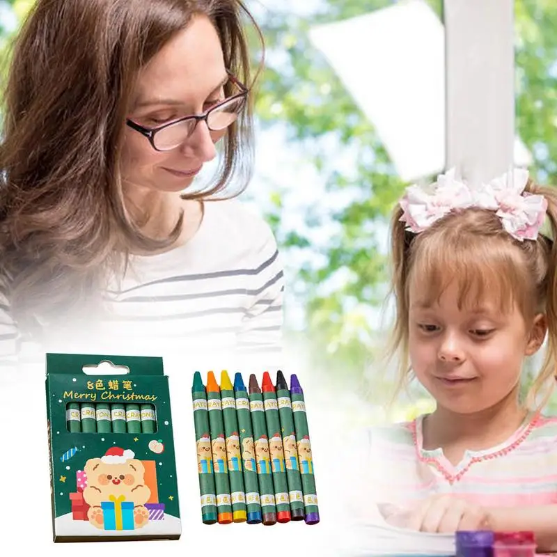 Christmas Rainbow Pencils Crayons Christmas Party Favors Rainbow Crayon 8/12-Color Pencils School Office Supplies For Kids Teens