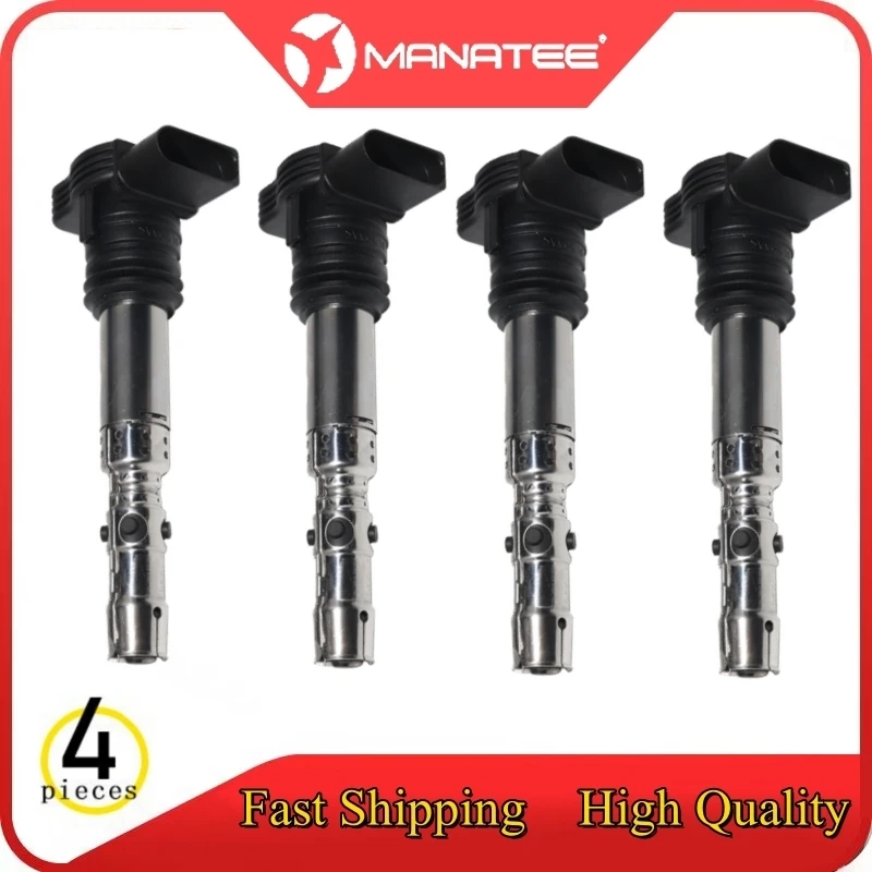 

4 PCS Auto Ignition Coil for VW Bora Passat Beetle Sagitar Touran for Skoda for Audi A4 A6 2006 TT Coupe 06B905115T 06A905115