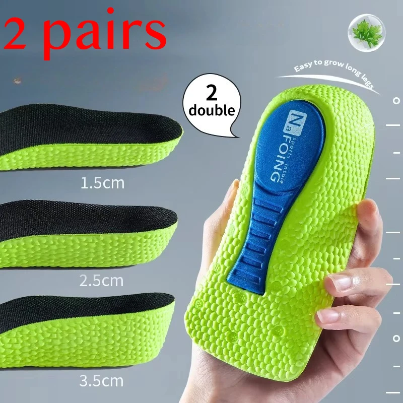 Memory Foam Height Increase Insoles for Men Women Shoes Flat Feet Arch Support Orthopedic Insoles Sneakers Heel Lift Care Insole
