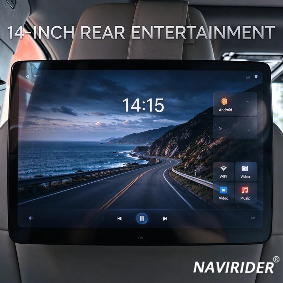 S 14Inch Car Headrest Monitor Rear Seat Entertainment Plug&Play For BYD Formula Leopard7 Formula S Leopard 5 Leopard 8 Titanium9