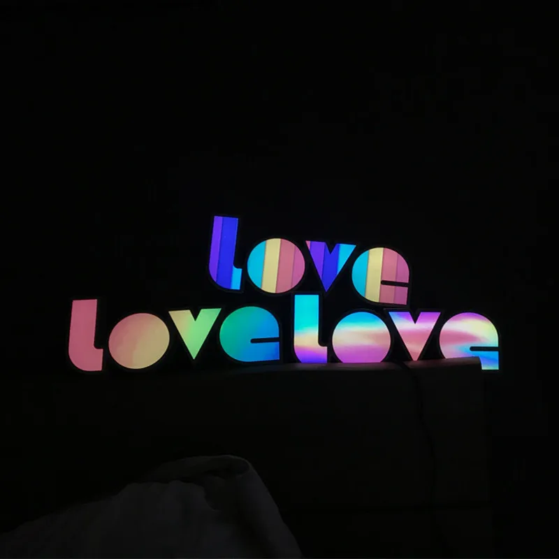 Night Light LED LOVE Lamp LED Neon Sign Light Rainbow Lamp USB Colorful Ambient Lighting Bedroom Decor LED Nightlight For Gift