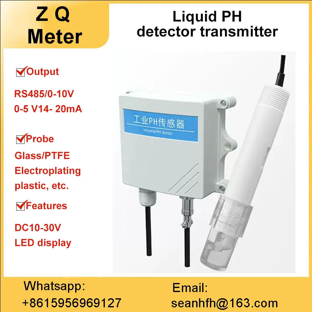 PH meter acidimeter online pH value sensor controller test detector electrode industrial ORP probe 4-20ma RS485