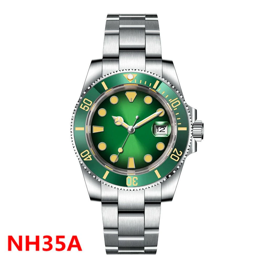 

Custom Men's Watch Ceramic Bezel Waterproof Date Sapphire Corgeut Watches Luminous Date Men reloj NH35 Automatic WristWatches