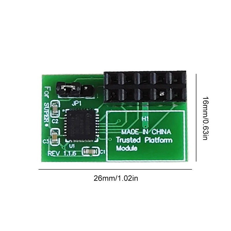 10Pin SPI TPM 2.0 Modul Trusted Platform TPM 2.0 Horizontal Trusted Platform Modul für Supermicro-AOM-TPM-