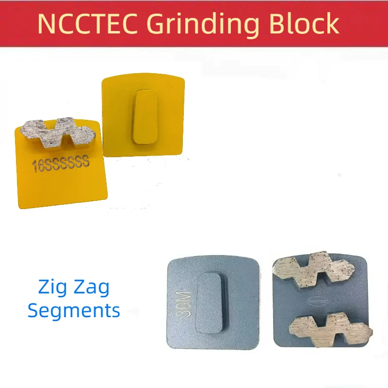 

[Zig Zag Hardware Segments] 12pcs Diamond Husqvarn Concrete Grinding Polishing Block Pads Disc for Floor Grinder FREE Shipping