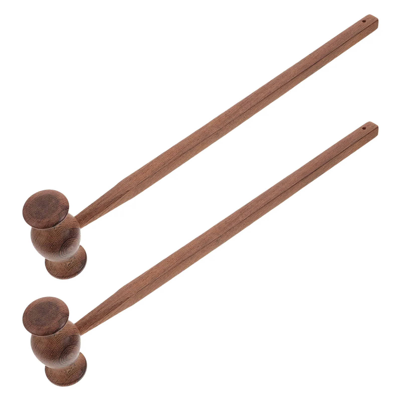 

2Pcs Natural Grain Wood Massage Hammer Lightweight Handheld Therapy Stick for Home Office Self Muscle Relief and Meridian